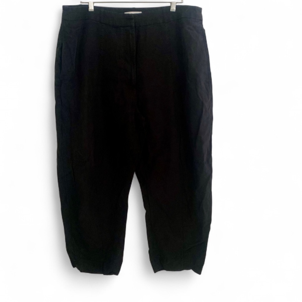 BANANA REPUBLIC BLACK LINEN BLEND CROPPED PANTS SIZE 18